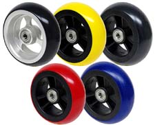 3", 4", 5", 6" Frog Legs Wheelchair Soft Roll Casters, Various Hubs