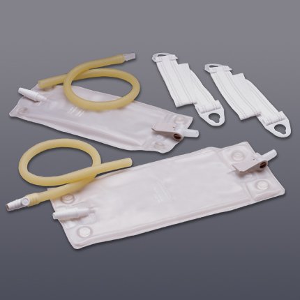 Hollister 30oz Leg Bag Kit with Extension Tubing, Connector and Straps - bx/12