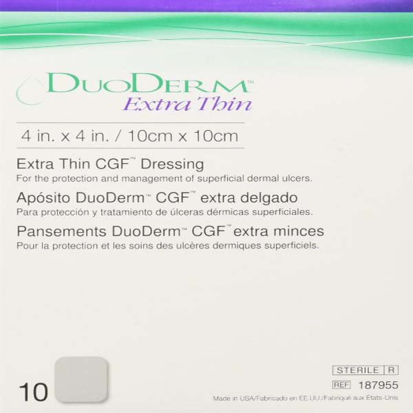DuoDerm Extra Thin CGF Dressing, Sterile. 4" x 4"  BX 10