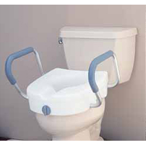 Locking Raised Toilet Seat with Arms