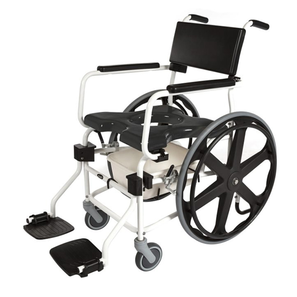ACTIVEAID 600 Series Stainless Steel Shower/Commode Chair w/24" Wheels