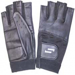 Sportaid Half Finger Full Thumb Wheelchair Gloves with Leather Back