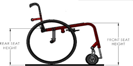 Quickie Nitrun Ultra-Lightweight Wheelchair - Rear Seat Height