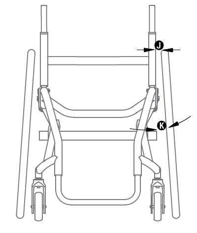 TiLite TR Titanium Wheelchair - Rear Wheel Spacing (J)